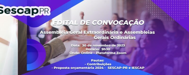 SESCAP-PR convoca empresas  para AGE e AGO’s